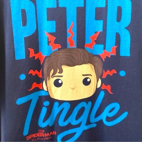 POP! TEES Marvel Spider-Man Far From Home - ‘Peter Tingle’ Graphic Tee - Medium - Picture 4 of 9